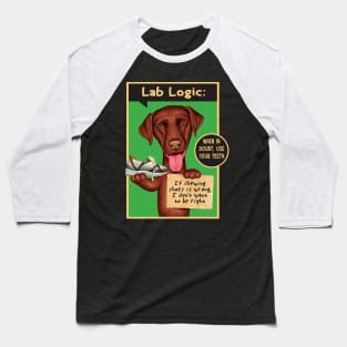 Funny Labrador Retriever Dog with new toy on Chocolate Lab Holding Sneaker Baseball T-Shirt